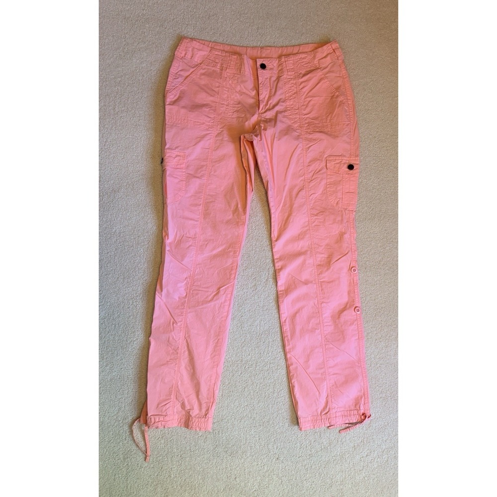 Boston Proper Pants Pink Cargo Hiking Grunge Y2K Tie Up Roll Up Button Legs 14